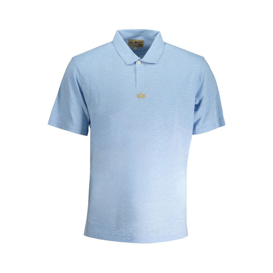 La Martina Hellblaues Baumwoll-Poloshirt