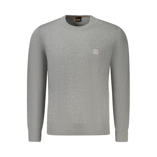 Hugo Boss Grauer Baumwollpullover für Männer