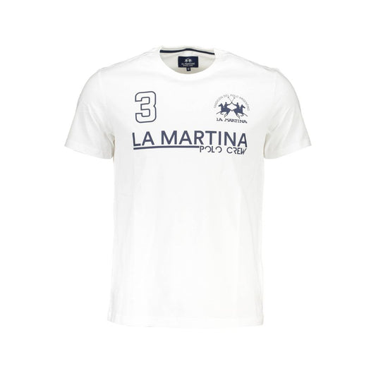 La Martina Weißes Baumwolle Männer T-Shirt