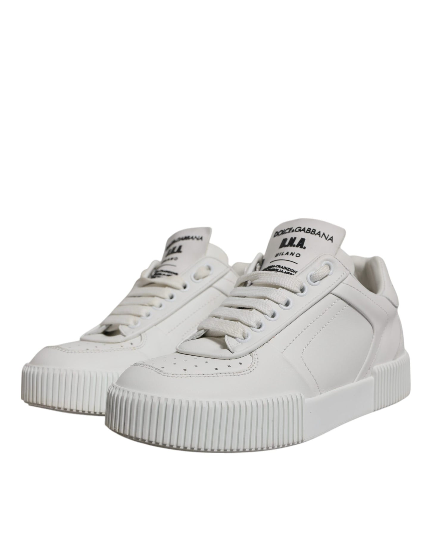 Dolce & Gabbana White Miami Leather Low Top Sneakers Shoes