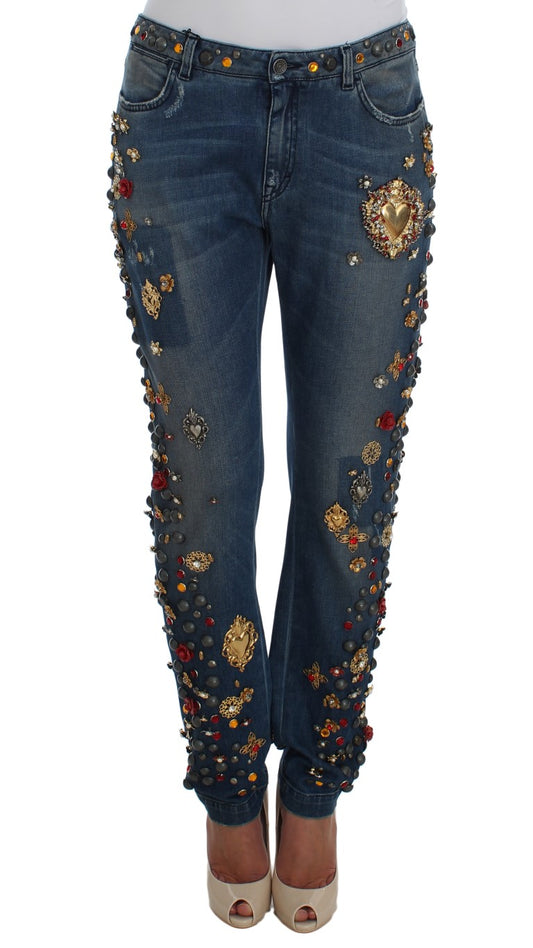 Dolce & Gabbana Verzauberte Sicily verschönerte Boyfriend Jeans