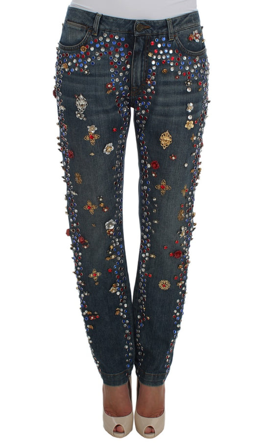 Dolce & Gabbana Verzauberte Sizilien Kristallherz Boyfriend Jeans