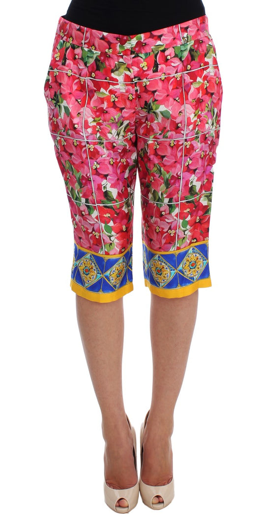 Dolce &amp; Gabbana Multicolor Floral Silk Capri Pants