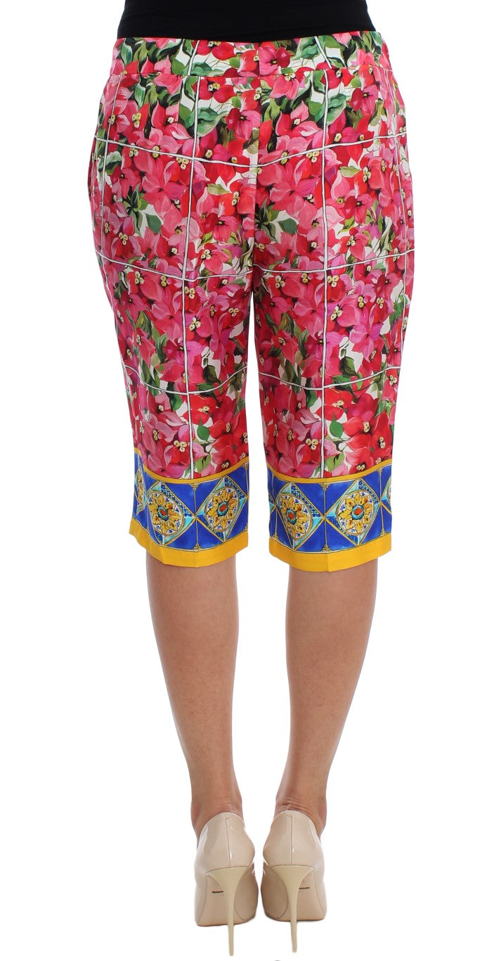 Dolce &amp; Gabbana Multicolor Floral Silk Capri Pants