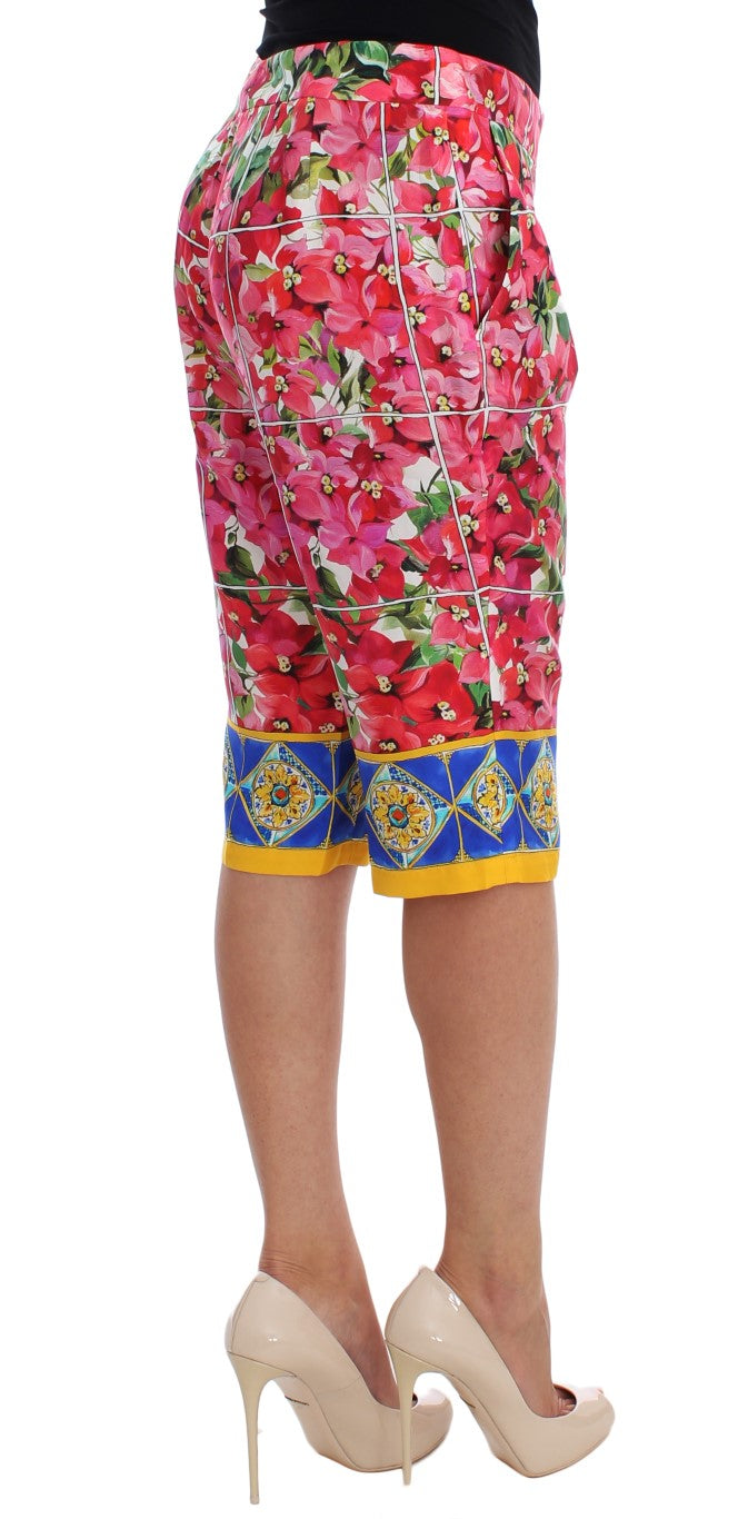 Dolce &amp; Gabbana Multicolor Floral Silk Capri Pants