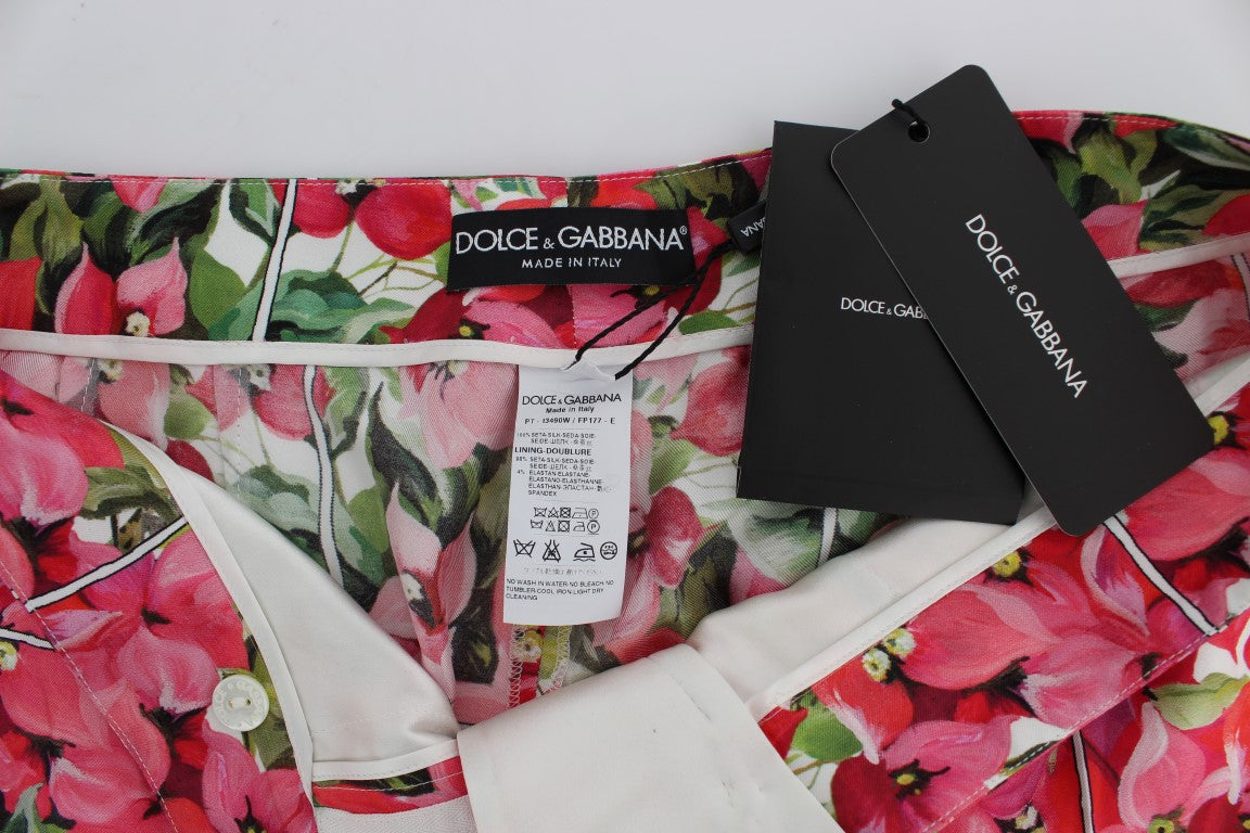 Dolce &amp; Gabbana Multicolor Floral Silk Capri Pants