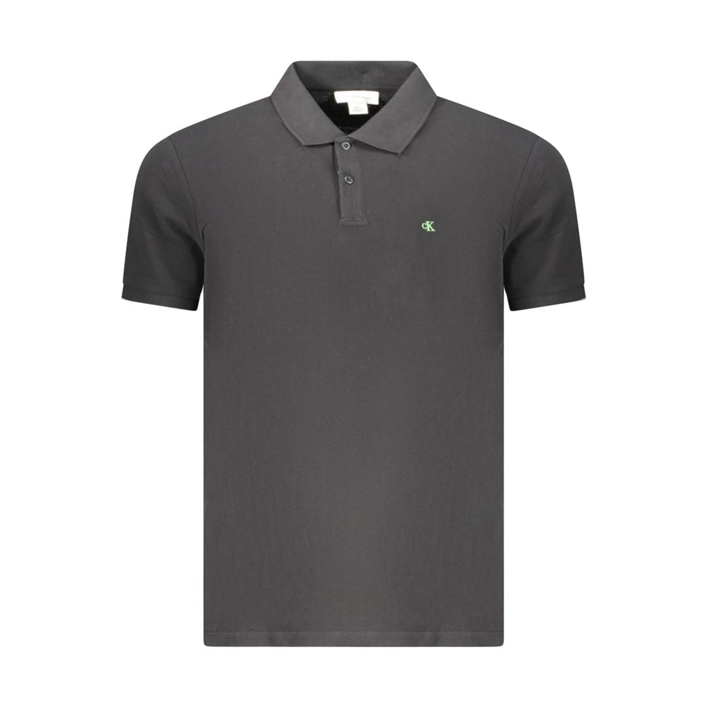 Calvin Klein Schwarzes Baumwoll-Poloshirt für Männer