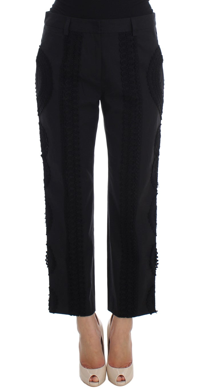 Dolce &amp; Gabbana Elegant black torero capri pants