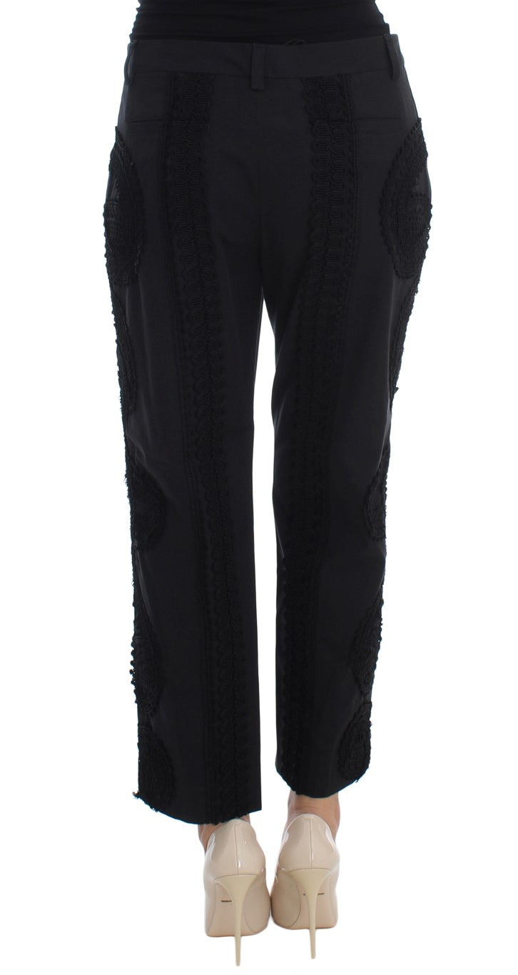 Dolce &amp; Gabbana Elegant black torero capri pants