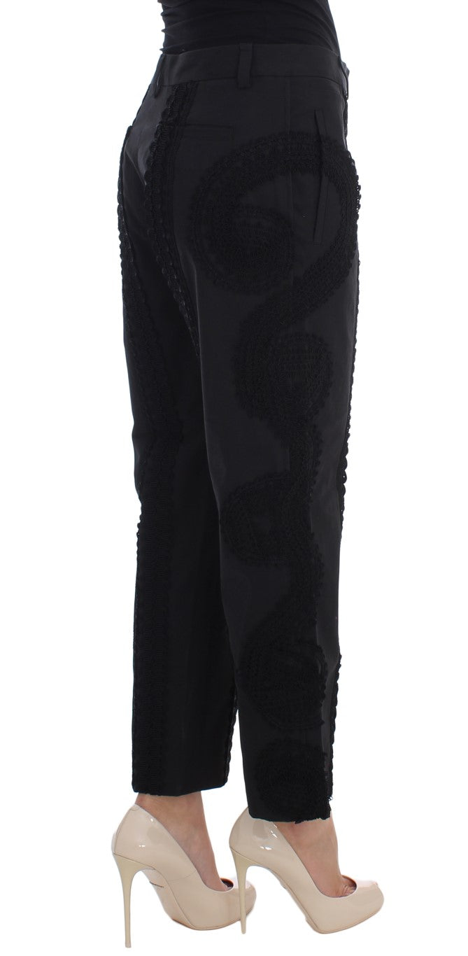 Dolce &amp; Gabbana Elegant black torero capri pants