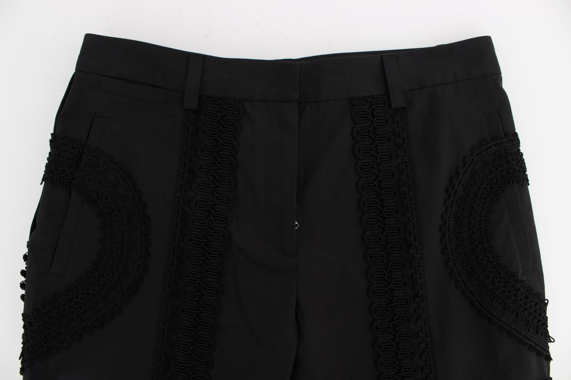 Dolce &amp; Gabbana Elegant black torero capri pants