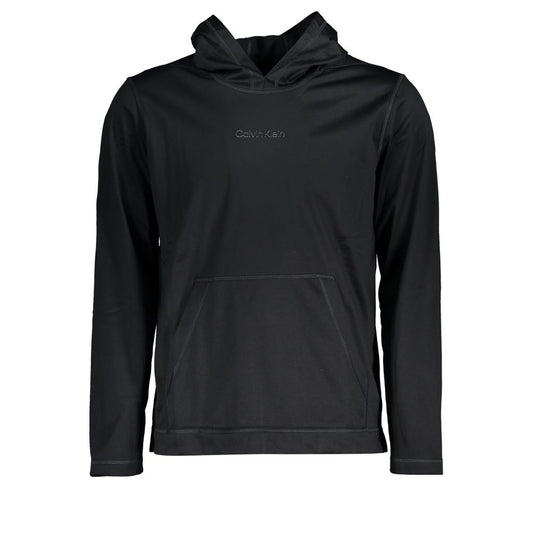 Calvin Klein Schlichtes schwarzes Sweatshirt mit Kapuze und Logodruck