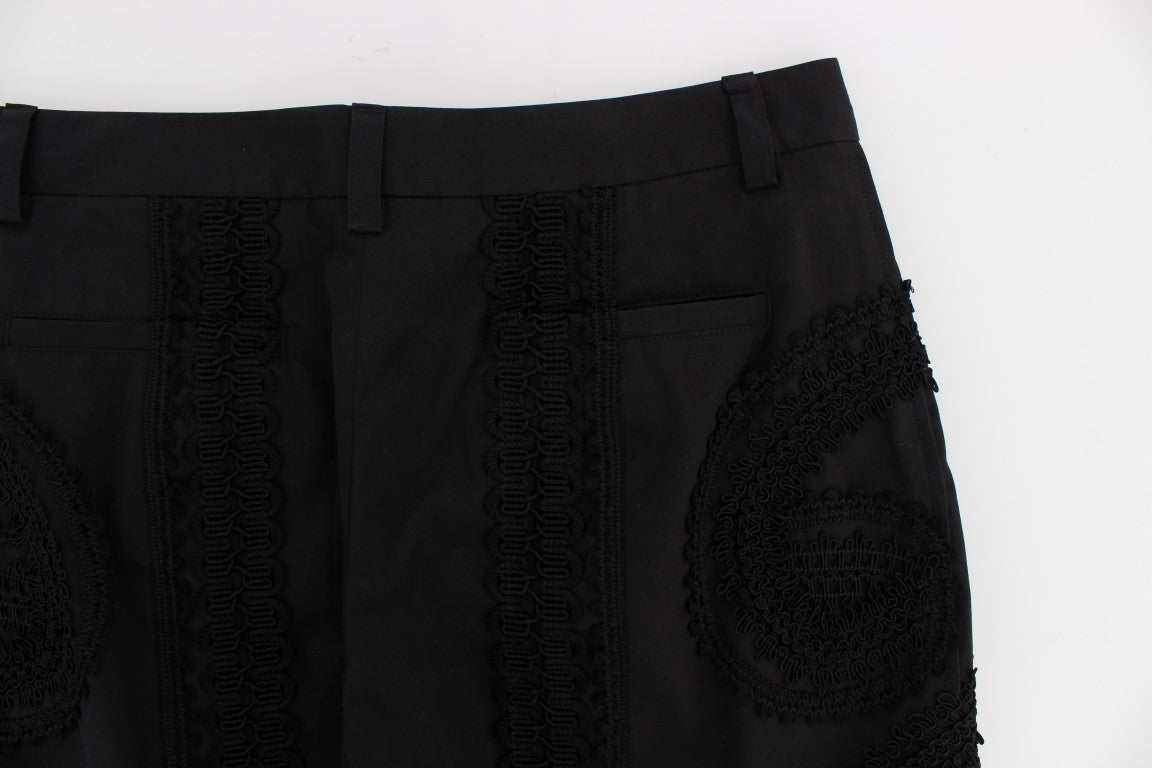 Dolce &amp; Gabbana Elegant black torero capri pants