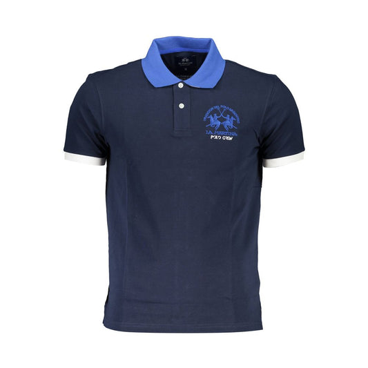 La Martina Blaues Baumwoll-Poloshirt für Männer