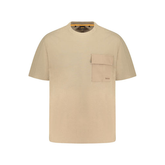 Hugo Boss Beige Baumwolle Männer T-Shirt