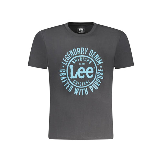 Lee Schwarzes Baumwolle Männer T-Shirt