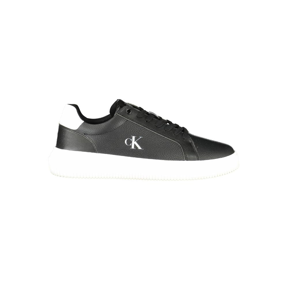 Calvin Klein Schwarzes Leder Herren Sneaker