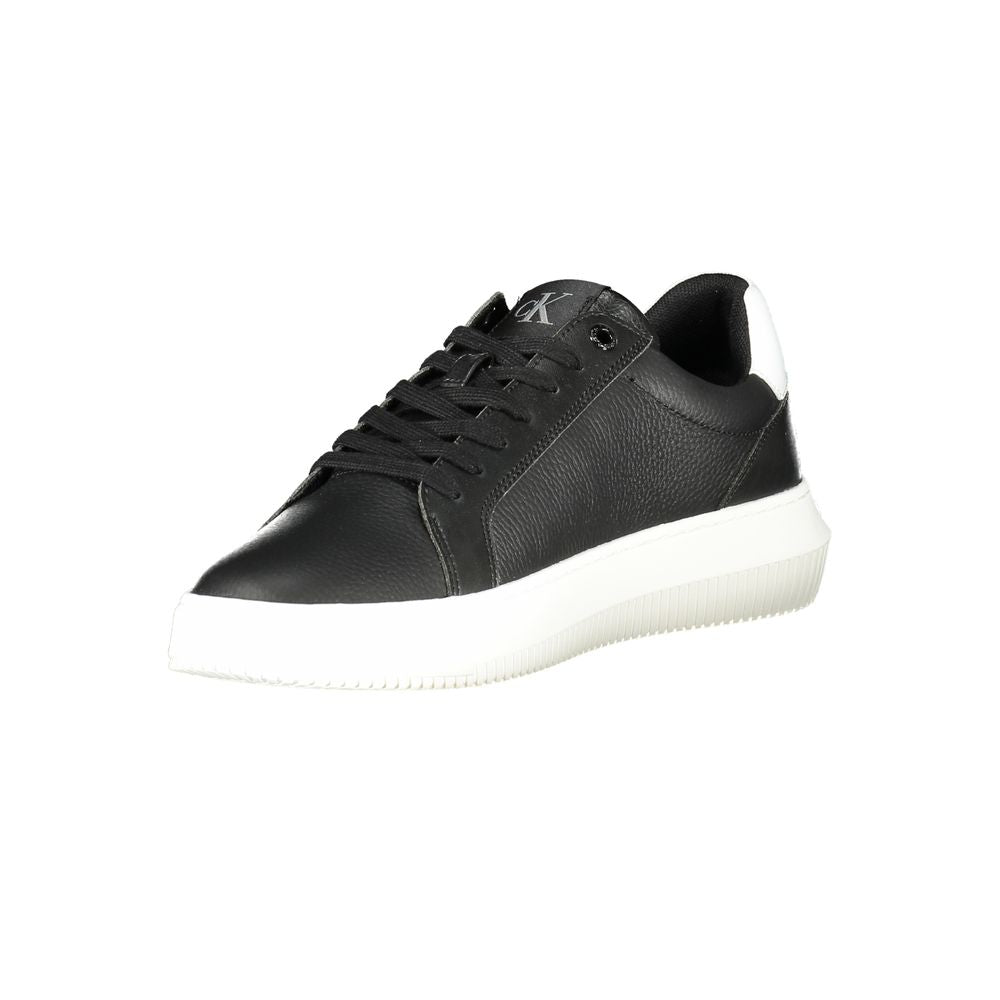 Calvin Klein Schwarzes Leder Herren Sneaker