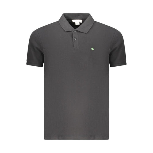 Calvin Klein Schwarzes Baumwoll-Poloshirt für Männer