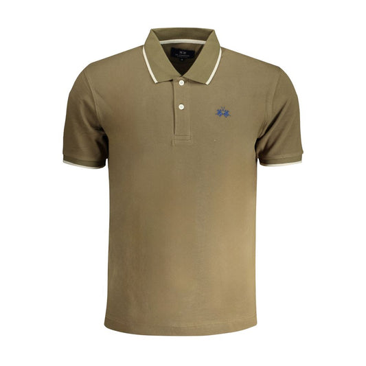 La Martina Grünes Baumwoll-Poloshirt