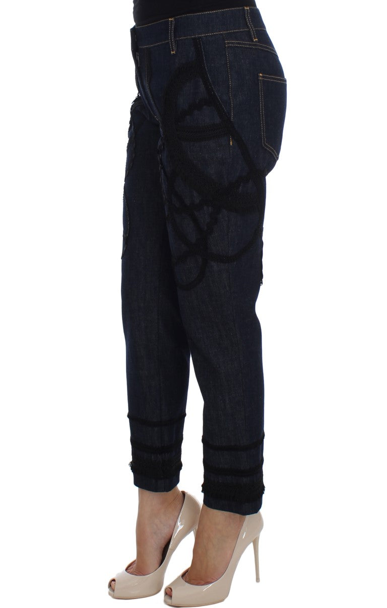 Dolce &amp; Gabbana brodeeratut Capri-farkut tyylikkääseen muotoiluun
