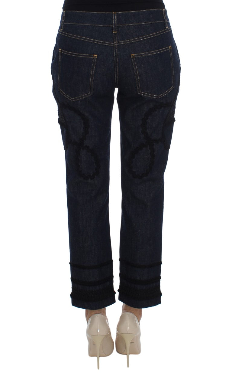 Dolce &amp; Gabbana brodeeratut Capri-farkut tyylikkääseen muotoiluun