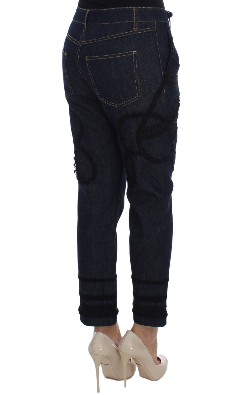 Dolce &amp; Gabbana brodeeratut Capri-farkut tyylikkääseen muotoiluun