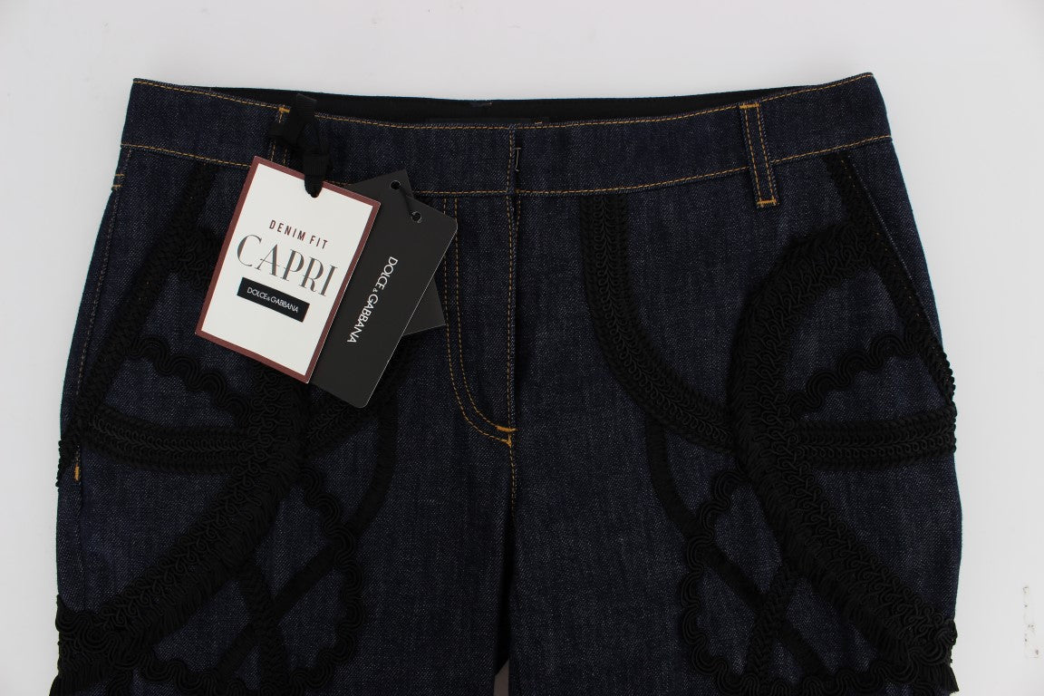 Dolce &amp; Gabbana brodeeratut Capri-farkut tyylikkääseen muotoiluun