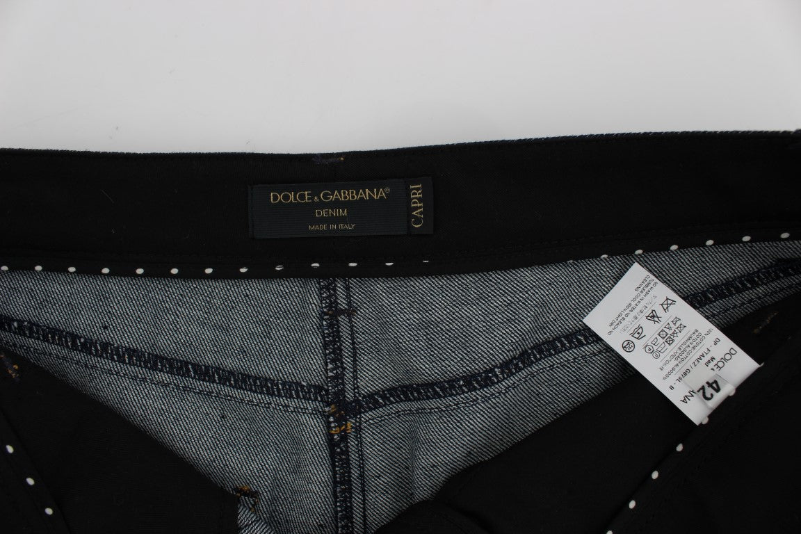 Dolce &amp; Gabbana brodeeratut Capri-farkut tyylikkääseen muotoiluun