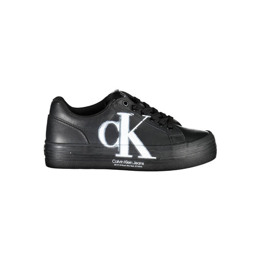 Calvin Klein Schwarzes Leder Damen Sneaker