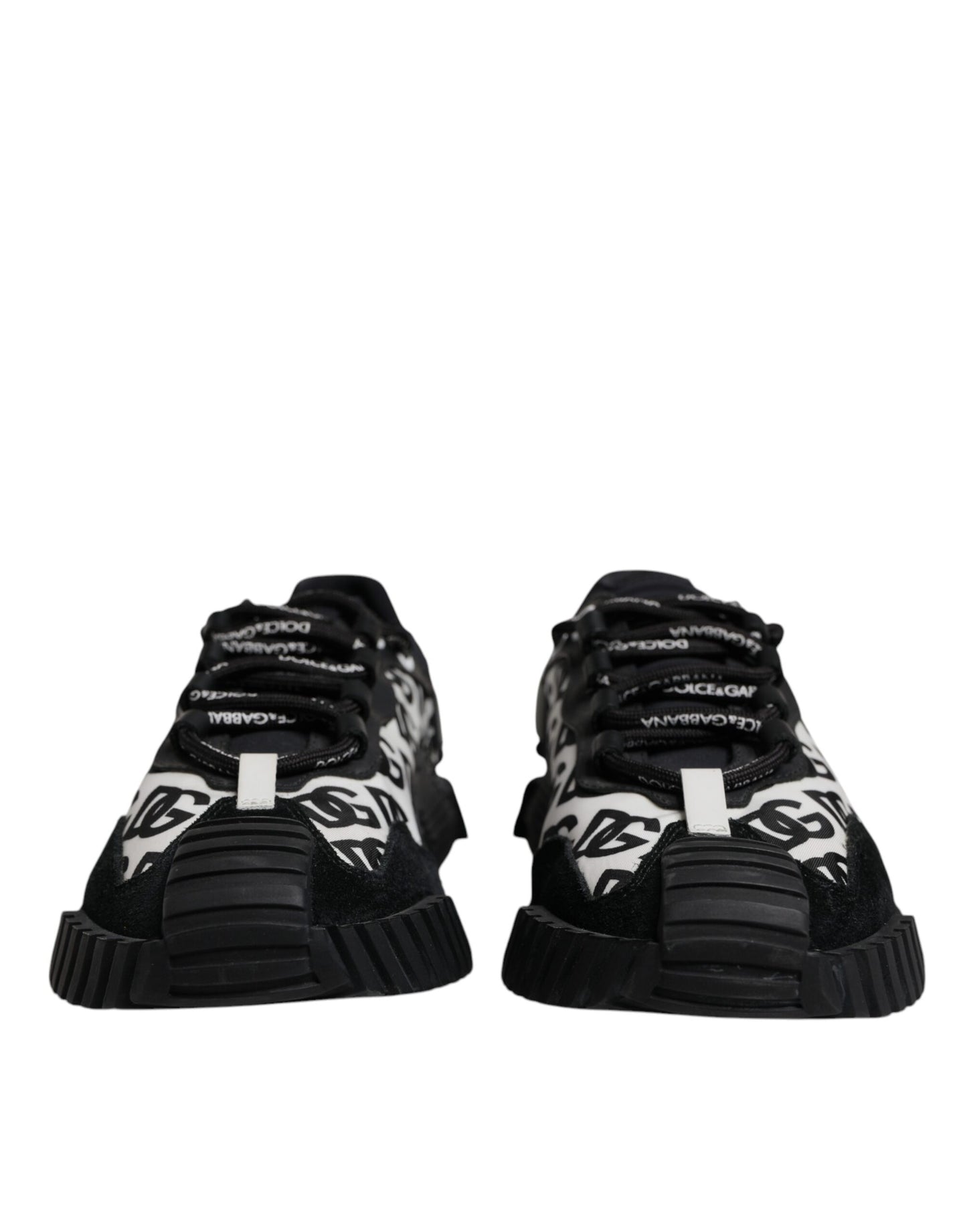 Dolce & Gabbana Black Logo Lace Up Low Top NS1 Sneakers Shoes