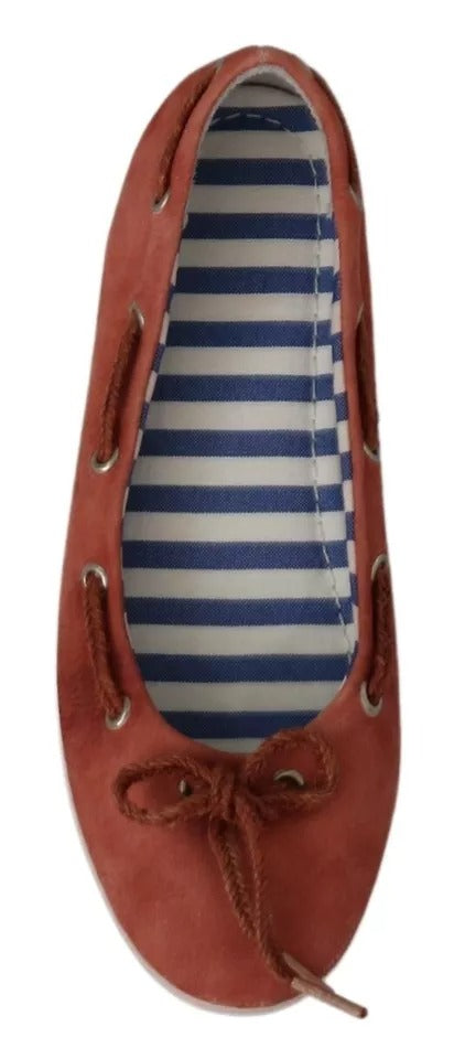 Pantofola D'Oro Coral Suede Lace Bow Loafers Ballet Flat Shoes