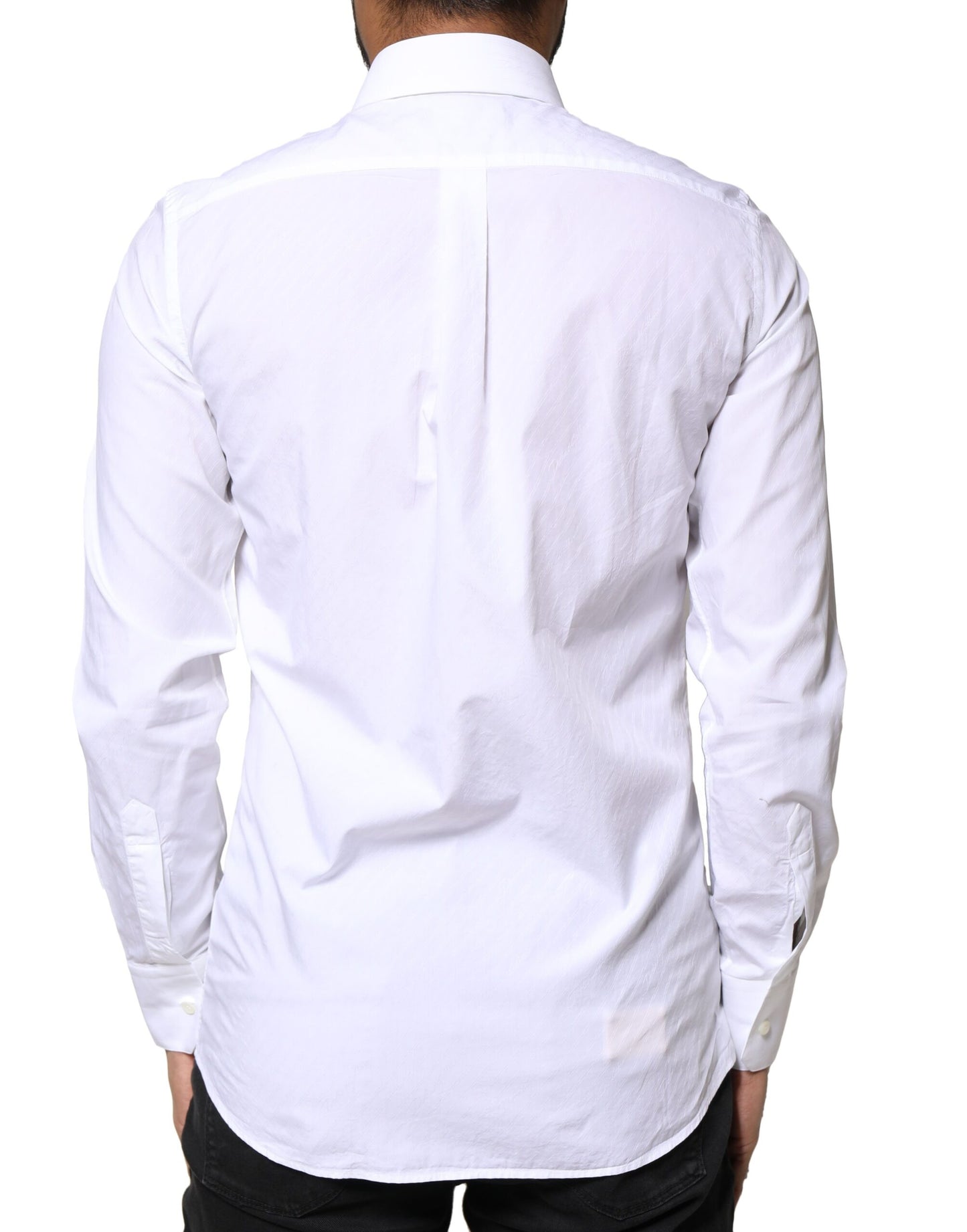 Dolce & Gabbana White Cotton MARTINI Formal Men Dress Shirt