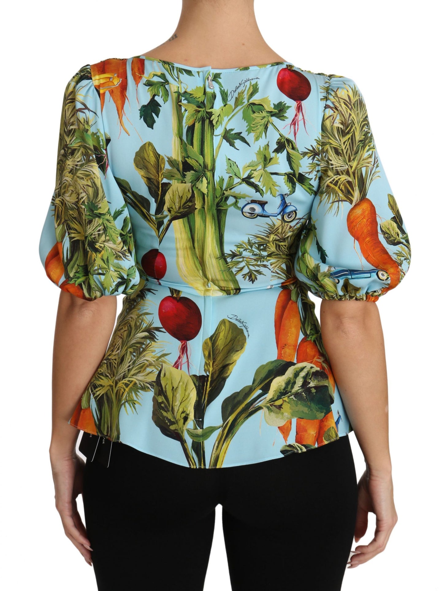 Dolce &amp; Gabbana silk top with vegetable print Extravaganza