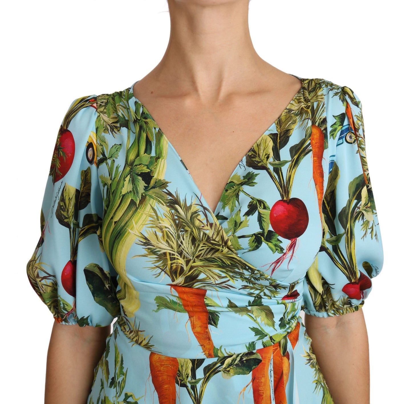 Dolce &amp; Gabbana silk top with vegetable print Extravaganza