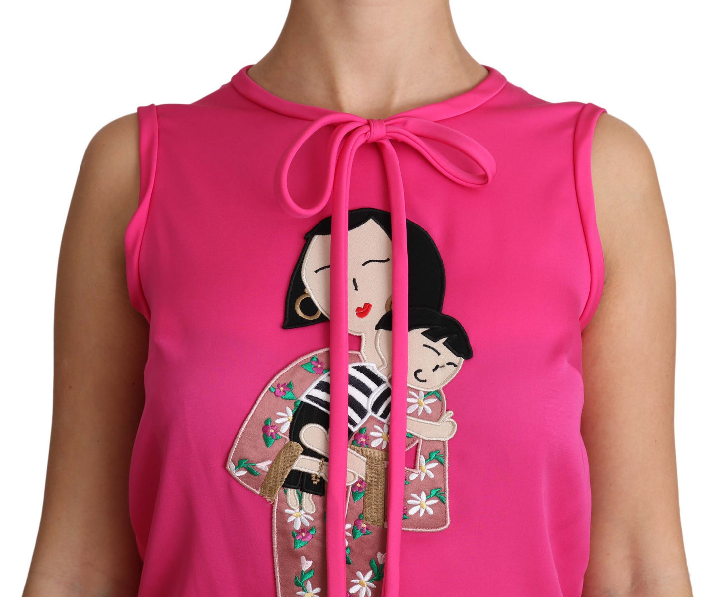 Dolce &amp; Gabbana Elegant Pink Silk Family Tank Top Shirt