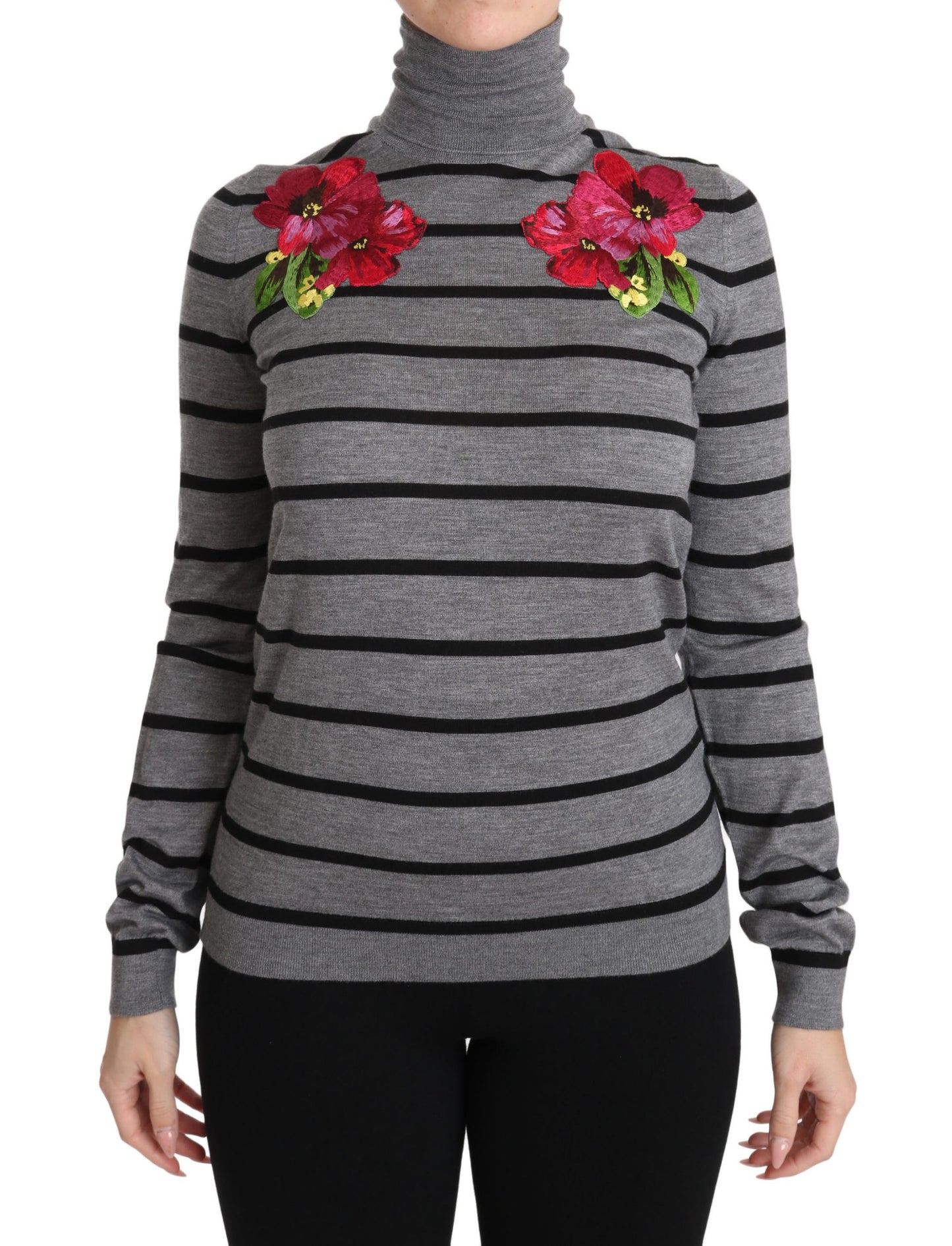 Dolce & Gabbana Eleganter bestickter Pullover aus Kaschmir und Seide