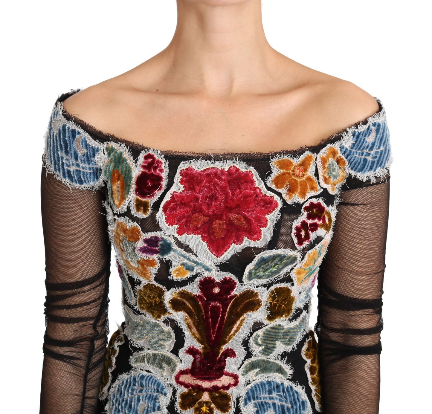 Dolce &amp; Gabbana Elegant long-sleeved top with floral appliqués