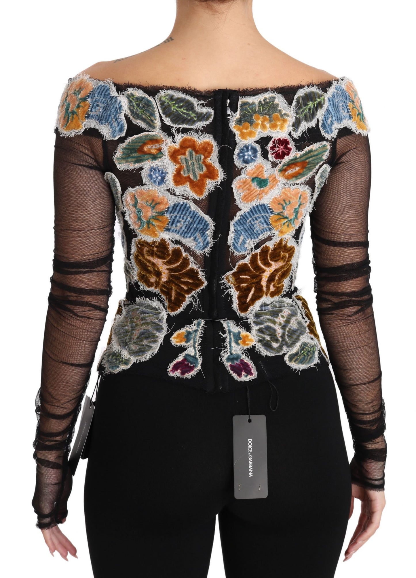 Dolce &amp; Gabbana Elegant long-sleeved top with floral appliqués