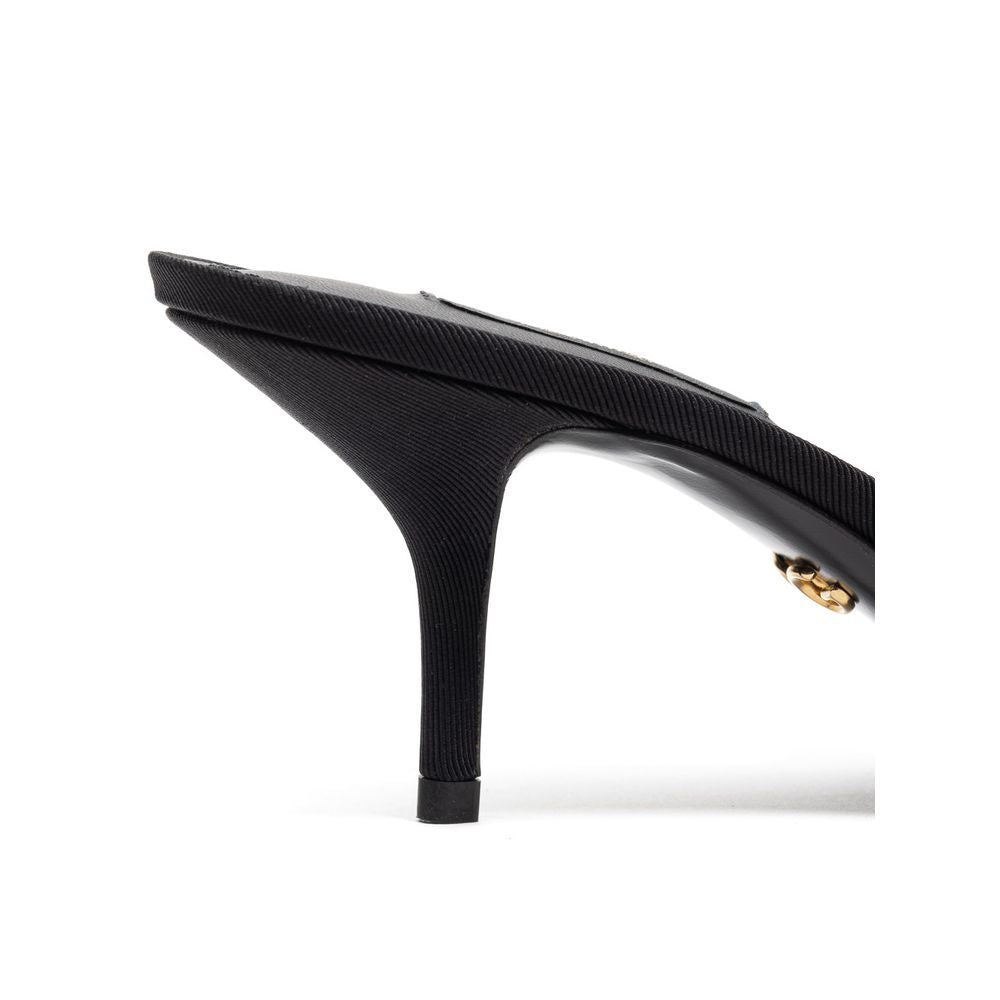 Dolce &amp; Gabbana Black Cotton Sandal