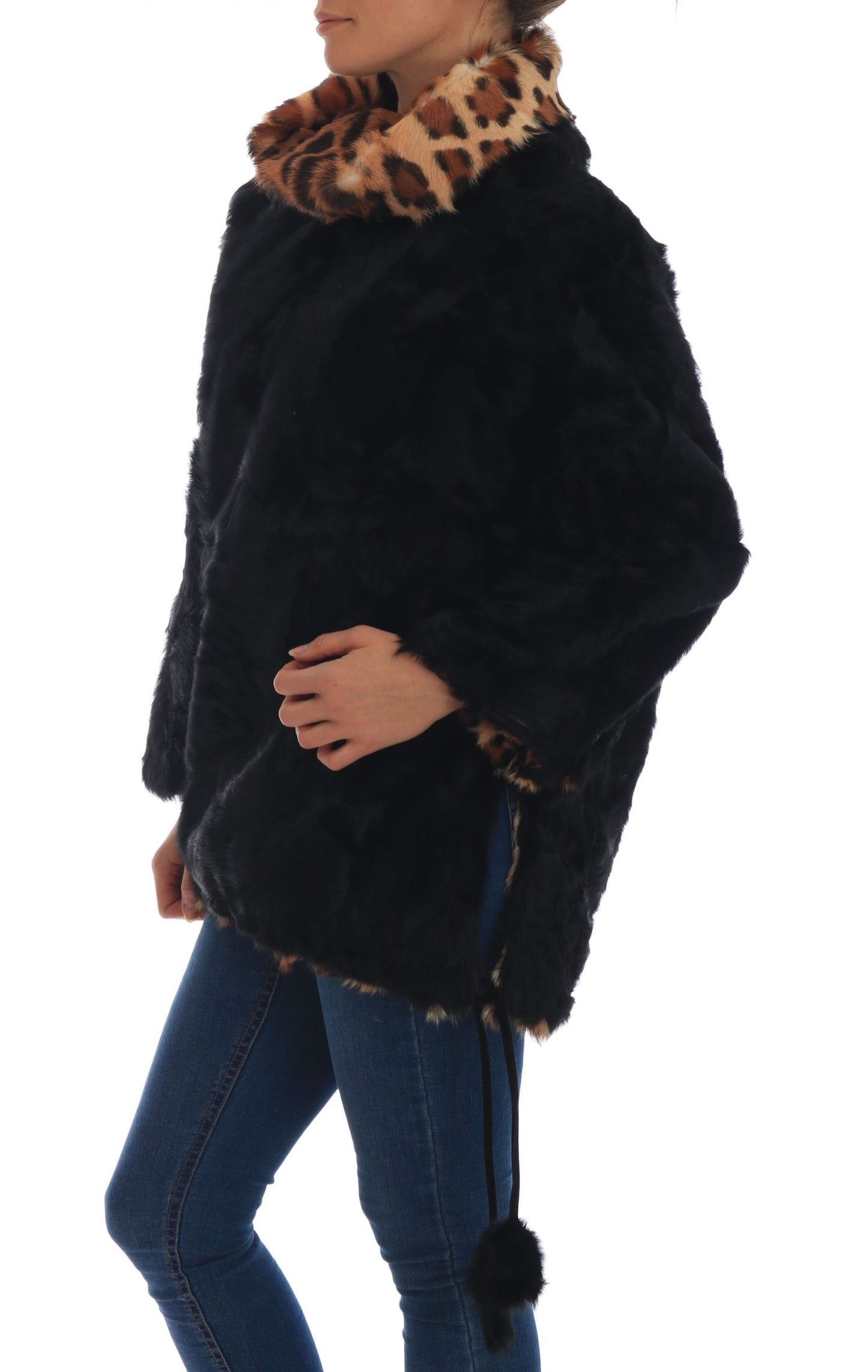 Dolce &amp; Gabbana Elegant short coat made of black lambskin