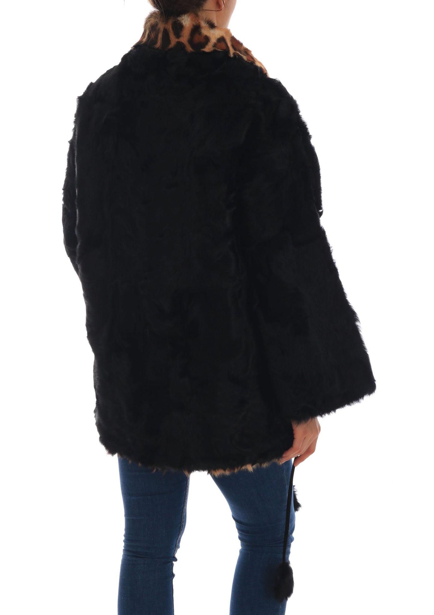 Dolce &amp; Gabbana Elegant short coat made of black lambskin