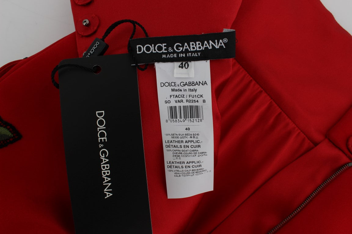 Dolce & Gabbana Elegante Shorts aus Seide mit hoher Taille und Stickerei