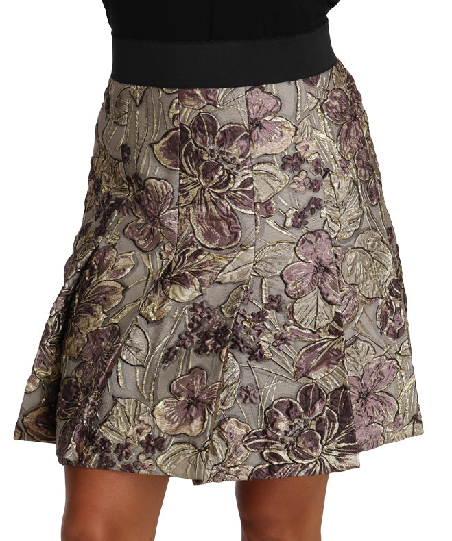 Dolce &amp; Gabbana Elegant floral jacquard A-line skirt