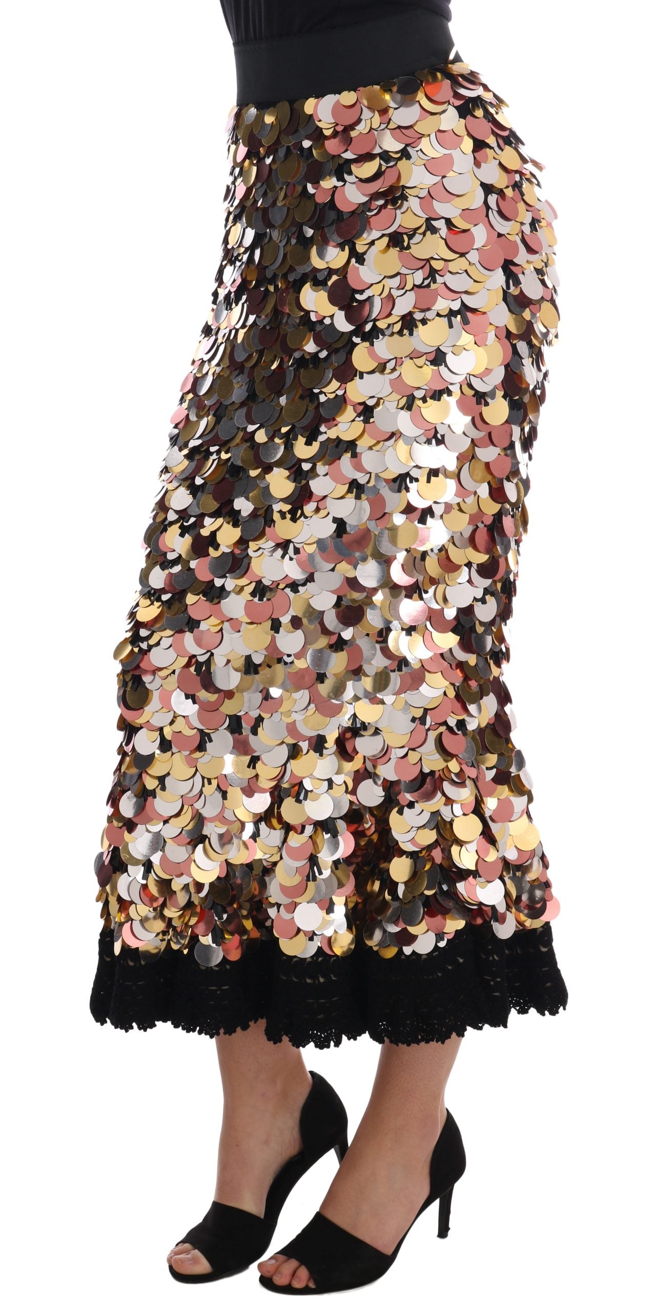 Dolce &amp; Gabbana sequined high-waist pencil skirt