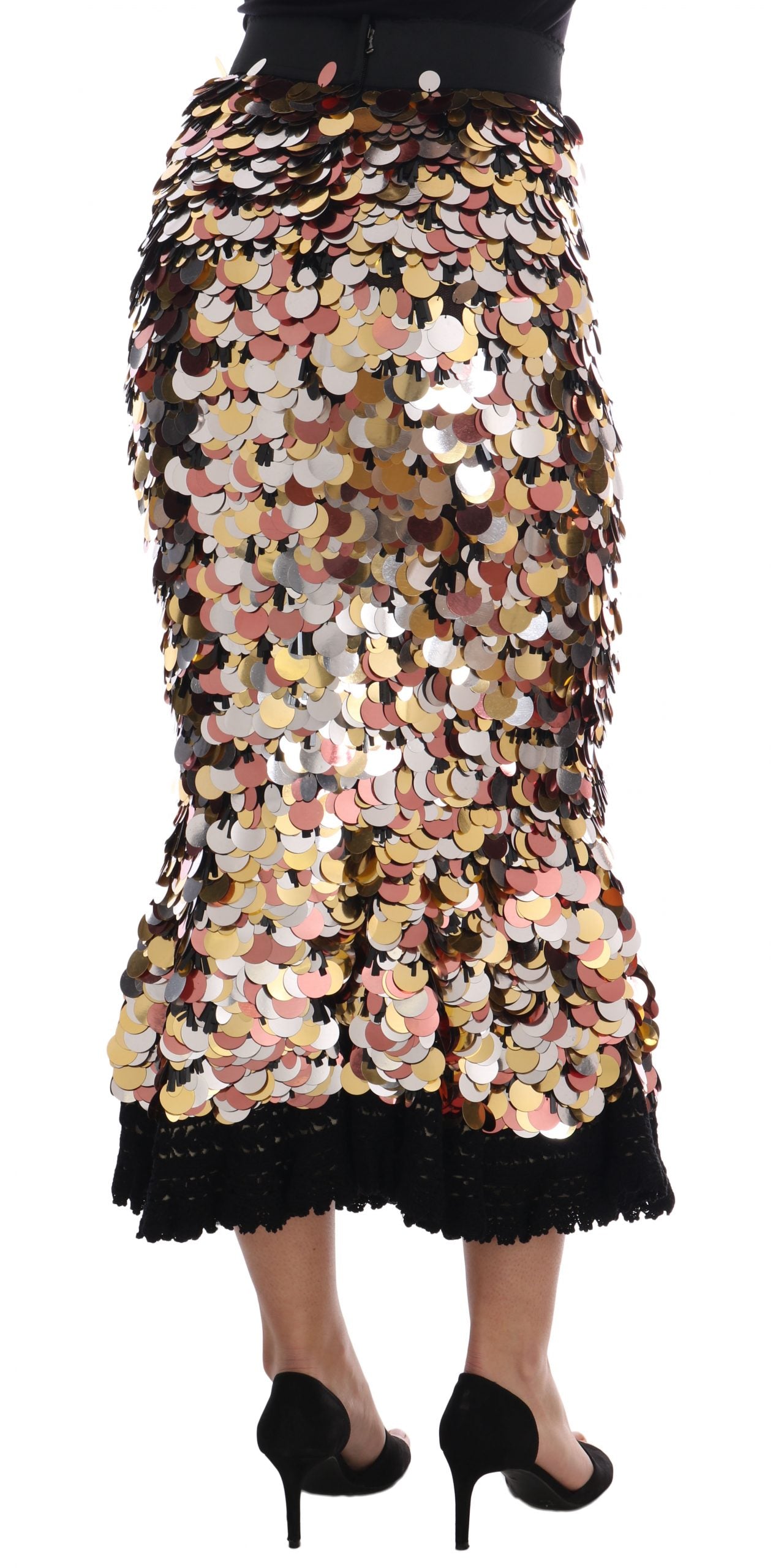 Dolce &amp; Gabbana sequined high-waist pencil skirt