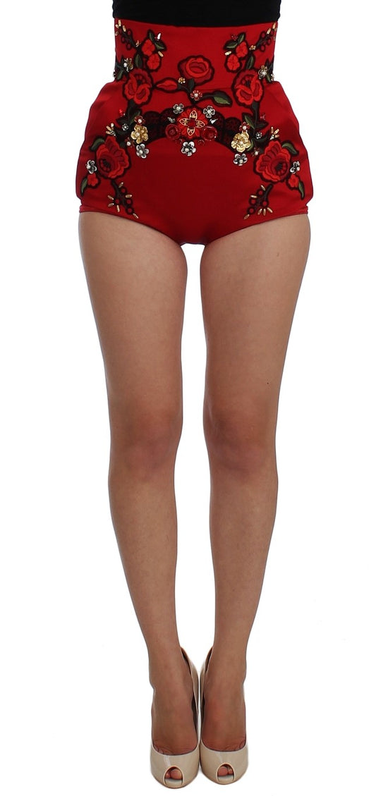 Dolce &amp; Gabbana Enchanted Sicily silk shorts with crystal embellishments