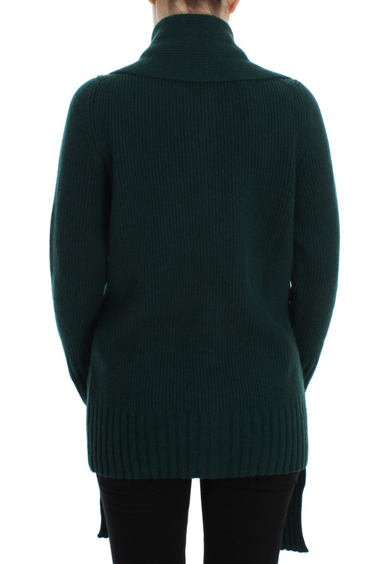 Dolce & Gabbana Eleganter grüner Kaschmir-Kardigan-Pullover