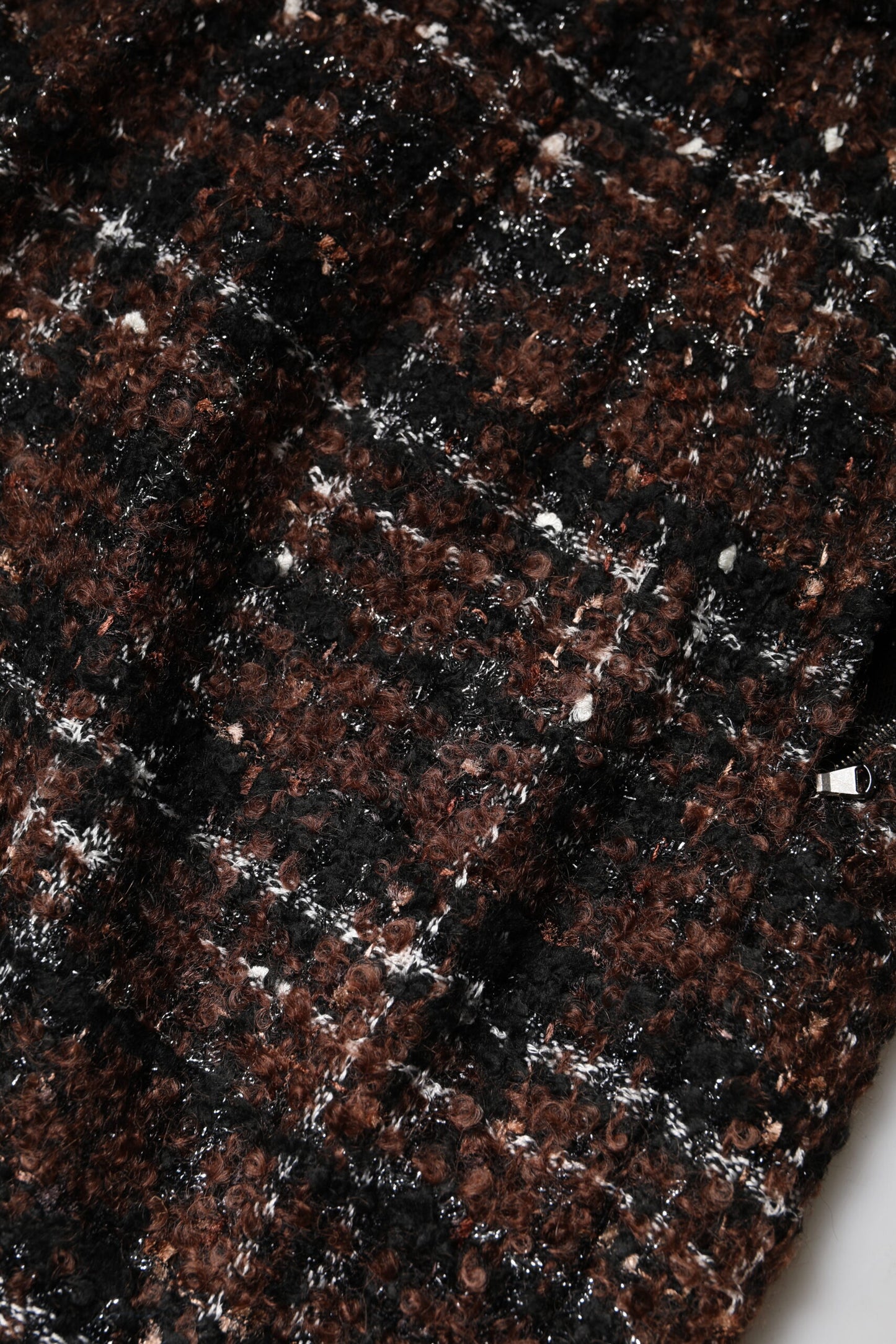 Dolce & Gabbana Multicolor High Waist Tartan Tweed Pencil Cut Skirt