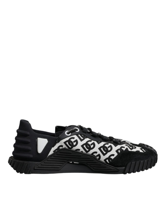 Dolce & Gabbana Black Logo Lace Up Low Top NS1 Sneakers Shoes